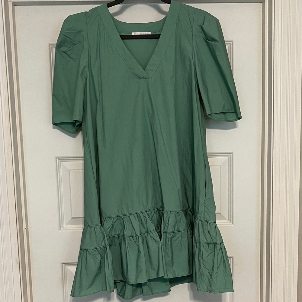 Karlie Green Ruffle Hem Mini Dress